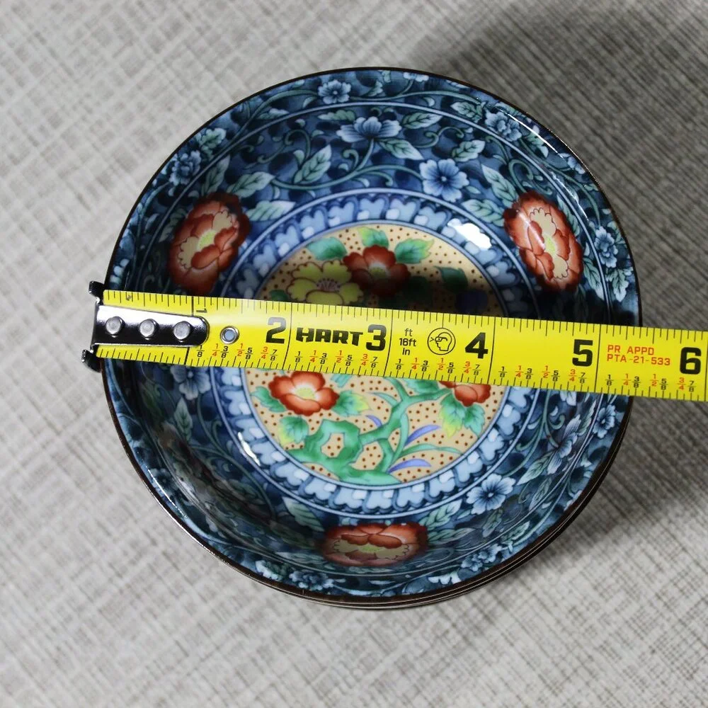 Set of 6 Elegant Asahi Japanese Ceramic Bowls 5.5